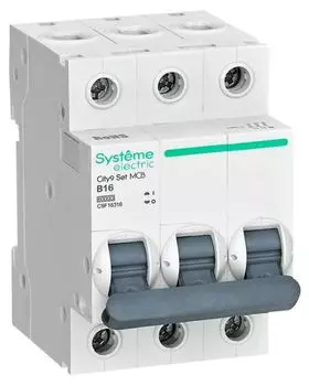 Автоматический выключатель Systeme Electric C9F16316 City9 Set B 16А 3P 6kA 400В
