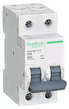 Автоматический выключатель Systeme Electric C9F34232 City9 Set С 32А 2P 4.5kA 230В