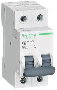 Автоматический выключатель Systeme Electric C9F34263 City9 Set С 63А 2P 4.5kA 230В