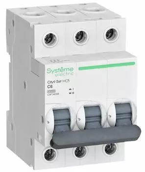 Автоматический выключатель Systeme Electric C9F34306 City9 Set С 6А 3P 4.5kA 400В