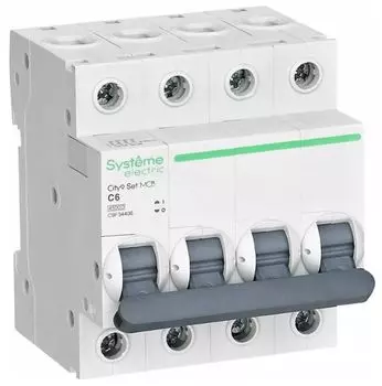 Автоматический выключатель Systeme Electric C9F34406 City9 Set С 6А 4P 4.5kA 400В