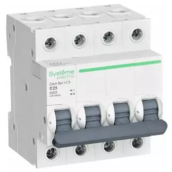 Автоматический выключатель Systeme Electric C9F34425 City9 Set С 25А 4P 4.5kA 400В