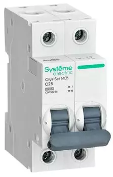 Автоматический выключатель Systeme Electric C9F36225 City9 Set С 25А 2P 6kA 230В