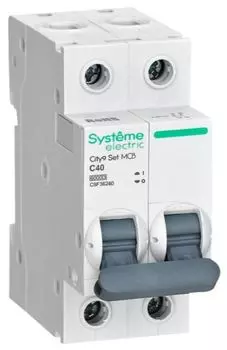 Автоматический выключатель Systeme Electric C9F36240 City9 Set С 40А 2P 6kA 230В