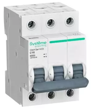 Автоматический выключатель Systeme Electric C9F36316 City9 Set С 16А 3P 6kA 400В