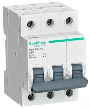 Автоматический выключатель Systeme Electric C9F36325 City9 Set С 25А 3P 6kA 400В