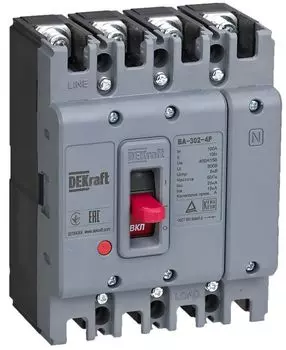 Автоматический выключатель в литом корпусе DEKraft 22776DEK 4P 40А 25кА ВА-302
