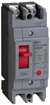 Автоматический выключатель в литом корпусе DEKraft 28009DEK 2P 32A 20кА ВА-301