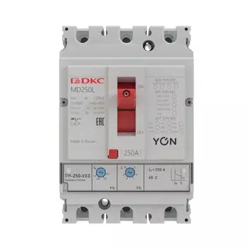 Автоматический выключатель в литом корпусе DKC MD250N-TM040 микропроцессорный расцепитель, 40kA, 400 В~, 3P, 40А, "YON"