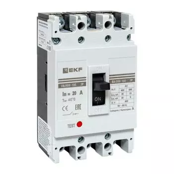Автоматический выключатель в литом корпусе EKF mccb99-100-20m ВА-99М 100/20А 3P 35кА