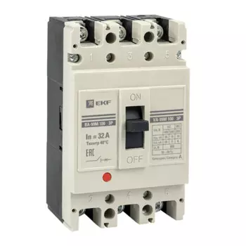 Автоматический выключатель в литом корпусе EKF mccb99-100-32m-ma ВА-99М 100/32А 3P 35кА с электромагнитным расцепителем