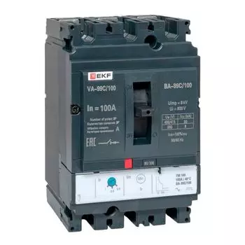 Автоматический выключатель в литом корпусе EKF mccb99C-100-100 ВА-99C 100/100А 3P 35кА