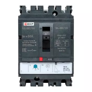 Автоматический выключатель в литом корпусе EKF mccb99C-100-50 ВА-99C 100/50А 3P 35кА