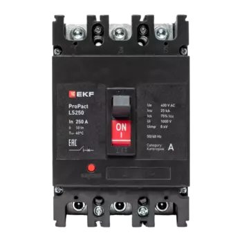 Автоматический выключатель в литом корпусе EKF mccb-250-25-3-200-ls LS250 25кА 3P 200А ProPact