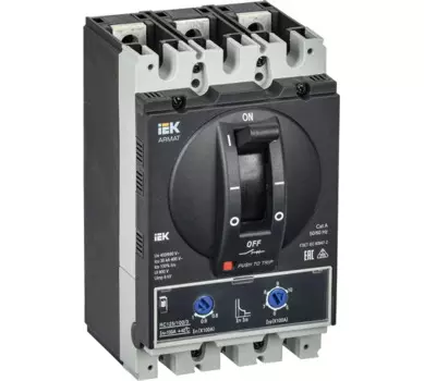 Автоматический выключатель в литом корпусе IEK AR-MCCB-3A-035-0100A-ATUC ARMAT 3P A 35кА 100А ТМ регулируемый