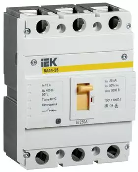 Автоматический выключатель в литом корпусе IEK SVA4410-3-0250 ВА44 35 3Р 250А 25кА