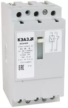 Автоматический выключатель в литом корпусе КЭАЗ 104625 АЕ2046М-100-40А-12Iн-400AC-У3