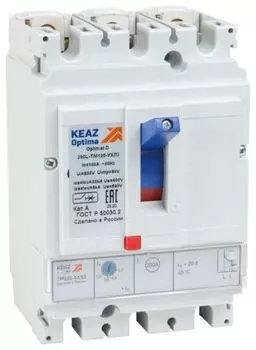 Автоматический выключатель в литом корпусе КЭАЗ 291443 OptiMat D250F-TM100-УХЛ3