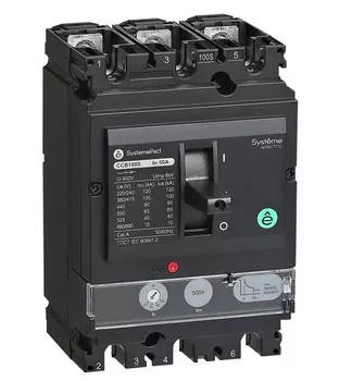 Автоматический выключатель в литом корпусе Systeme Electric SPC100N100L3DF SYSTEMEPACT CCB100 50KA 3P3D TMD100 рычаг