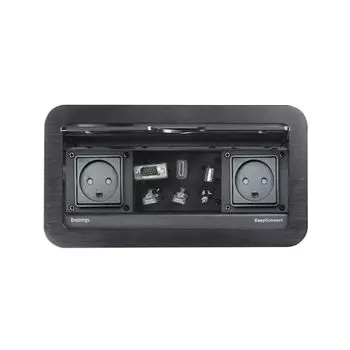 Аксессуар BIAMP EasyConnect EC-P-UNI 910.0119.900 для настольного монтажа Cable cubby, 2 universal power connectors