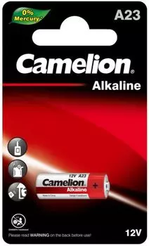 Батарейка Camelion A23-BP1(0%Hg) Mercury Free LR23A/A23, 12 В, 55 мА.ч, 1 шт в упаковке
