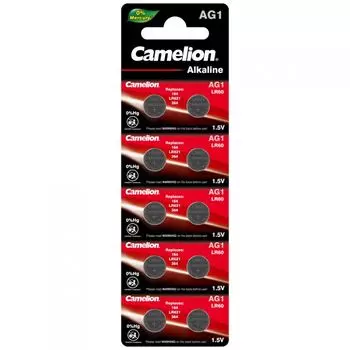 Батарейка Camelion AG1-BP10(0%Hg) Mercury Free LR621, 1,5 В, 14 мА.ч, 10 шт в упаковке (12809)