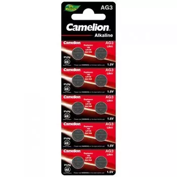 Батарейка Camelion AG4-BP10(0%Hg) Mercury Free LR626/AG3, 1,5 В, 20 мА.ч, 10 шт в упаковке (12812)