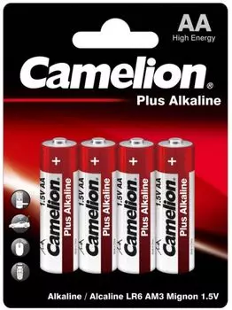 Батарейка Camelion LR6-BP4 Alkaline LR6/AA, 1,5 В, 2700 мА.ч, 4 шт в упаковке