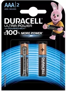 Батарейка Duracell LR03 Ultra Power 2шт, size ААА, MX2400