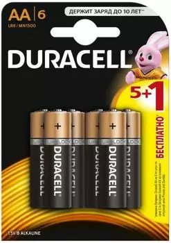 Батарейка Duracell LR6 Basic 6шт, size АА
