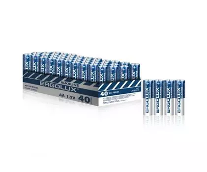 Батарейка Ergolux LR6 BOX40 Alkaline LR6/AA, 1,5 В, 2700 мА.ч, 40 шт в упаковке