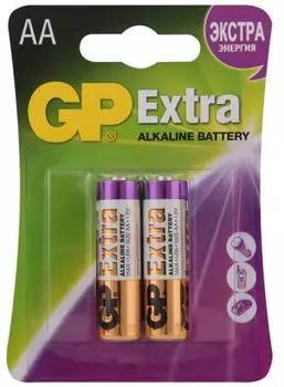 Батарейка GP Extra Alkaline 15AX LR6 1.5V, 2шт, size AA