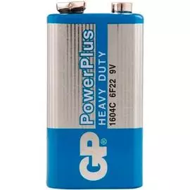 Батарейка GP PowerPlus 1604CEBRA-2 9В, солевая, крона, 450mAh (в блистере)