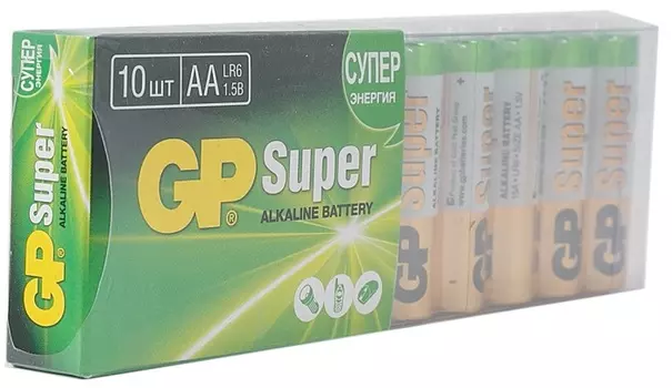 Батарейка GP Super Alkaline 15A LR6 15A-B10 1.5V, 10шт, size AA, в пленке