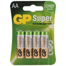 Батарейка GP Super Alkaline 15A LR6 1.5V, 4шт, 2.5Ah, size AA
