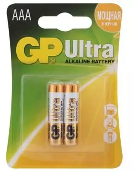 Батарейка GP Ultra Alkaline 24AU LR03 1.5V, 2шт, 1.35Ah, size AAA