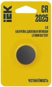 Батарейка IEK ABT-CR2025-OP-L01 дисковая литиевая CR2025 (1шт/блистер)