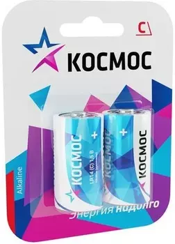 Батарейка Космос KOCLR14MAX2BL алкалиновые, 2 шт, С (LR14, R14, UM2)