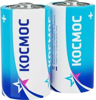 Батарейка Космос KOCR20 солевые, 2 шт, D (LR20, R20, UM1)