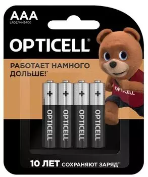 Батарейка OPTICELL 5051002 алкалиновый AAA/LR03 (блист. 4шт) Basic Opticell