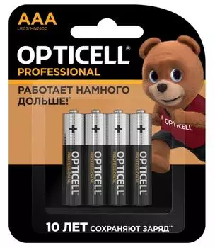 Батарейка OPTICELL 5052002 алкалиновый AAA/LR03 (блист. 4шт) Professional Opticell