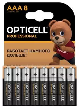 Батарейка OPTICELL 5052008 алкалиновый AAA/LR03 (блист. 8шт) Professional Opticell