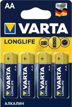 Батарейка Varta ONGLIFE LR6 AA 04106101414 BL4 Alkaline 1.5V (4106) (4/80/400)