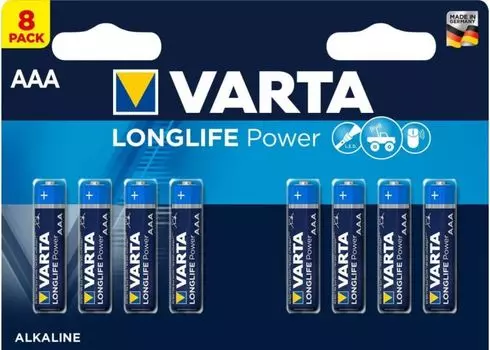 Батарейка Varta LONGLIFE POWER (HIGH ENERGY) LR03 AAA 04903121418 BL8 Alkaline 1.5V (4903) (8/160)