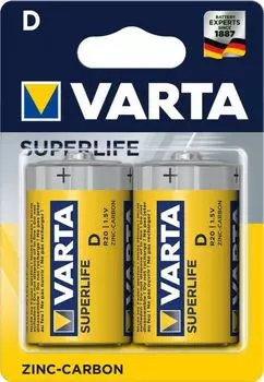 Батарейка Varta SUPERLIFE R20 D 02020101412 BL2 Heavy Duty 1.5V