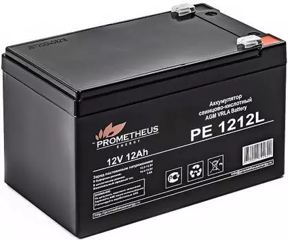 Батарея для ИБП PROMETHEUS ENERGY РЕ1212L PE 1212L 12V, 12Ah, зажим 6,35 мм