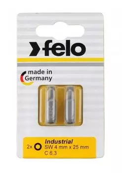 Бита Felo 02440036 шестигранная 4 мм, 2 шт в блистере