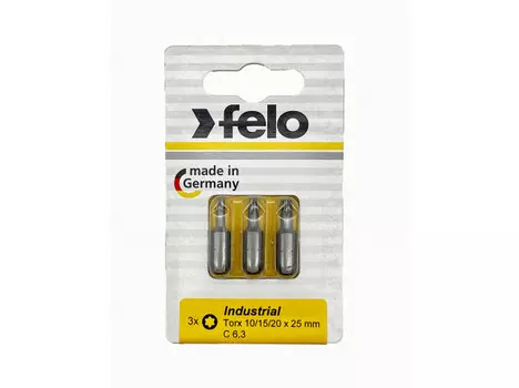 Бита Felo 02693116 TX10/TX15/TX20 25мм, серия Industrial, 3 шт в блистере