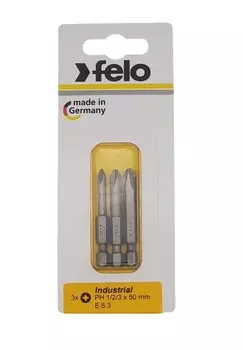 Бита Felo 03293116 крестовая PH 1/PH 2/PH 3X50, 3 шт в блистере