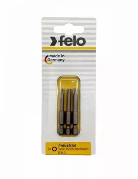 Бита Felo 03693216 TX15/TX20/TX25 50мм, серия Industrial, 3 шт в блистере